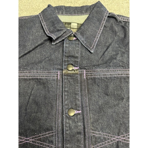 MARITHE FRANCOIS GIRBAUD Vintage‎ Womens XL Berry Denim X-Frame Jeans Jacket - Picture 3 of 12